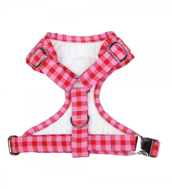 Arnés para Perro Ajustable Vichy Fresa