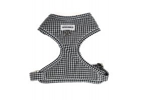 Adjustable Black Vichy Dog Harness