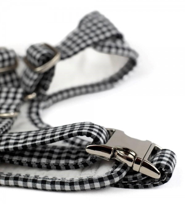 Adjustable Black Vichy Dog Harness