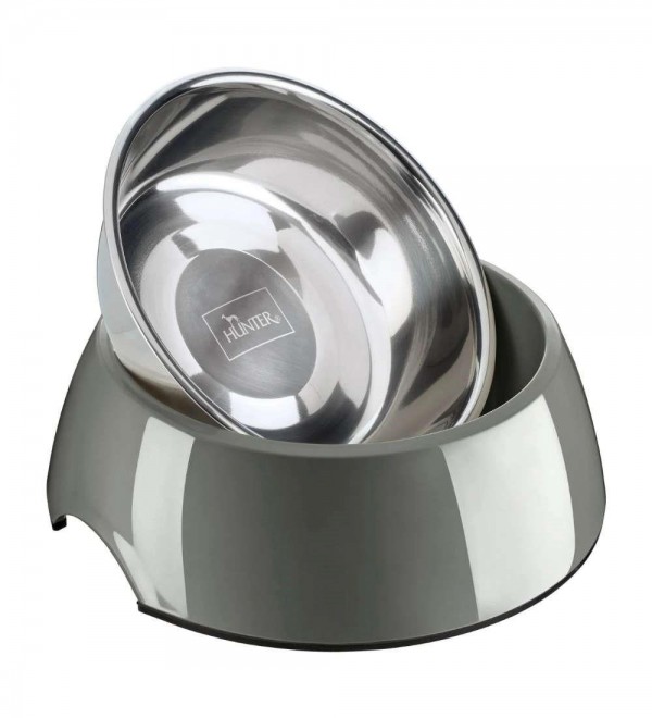 Dog Feeder and Waterer - Gray Melamine