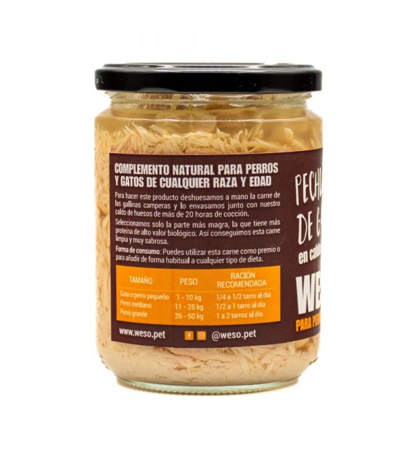 Pechuga de gallina en caldo de huesos