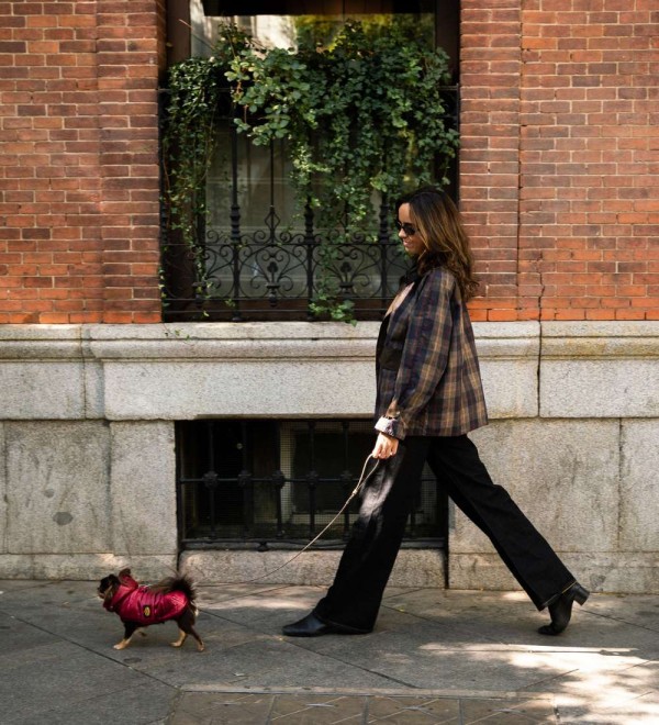Abrigo para Perro Plumas Burdeos