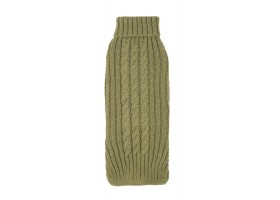 Braided Olive Green Dog Sweater