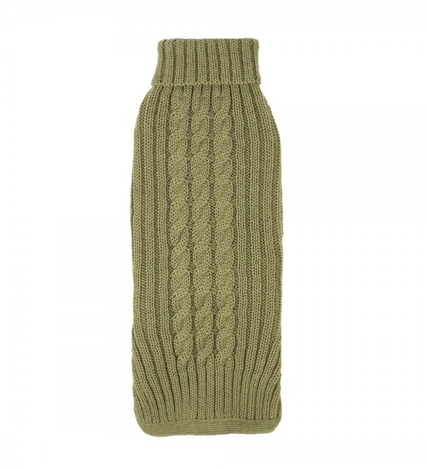 Braided Olive Green Dog Sweater