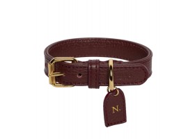 Collar de piel Burgundy Collar de piel Burgundy
