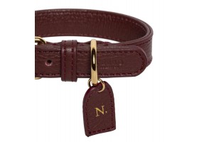 Collar de piel Burgundy Collar de piel Burgundy