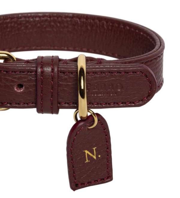 Collar Burgundy leather