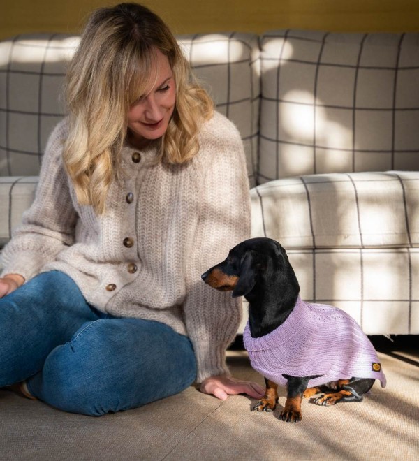 Jersey para perro Trenzado Lavanda