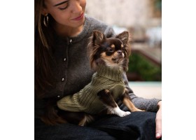 Jersey para Perro Trenzado Verde Oliva