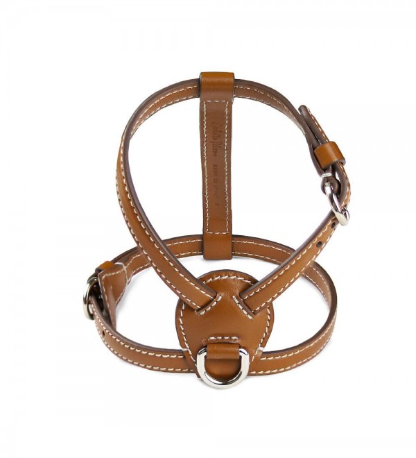 Leather Dog Harness - Nuvola Tabaco