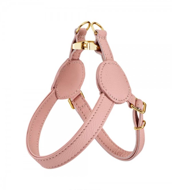 Leather dog harness - Movie Pink