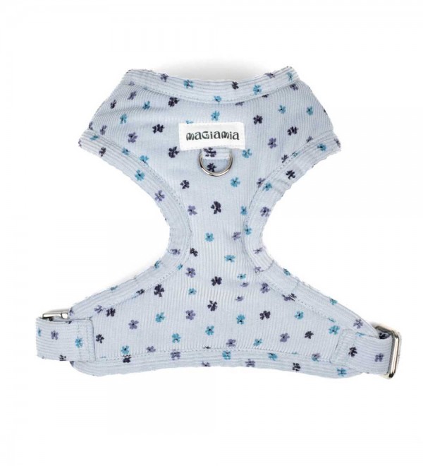 Adjustable Harness Blue Flower Corduroy