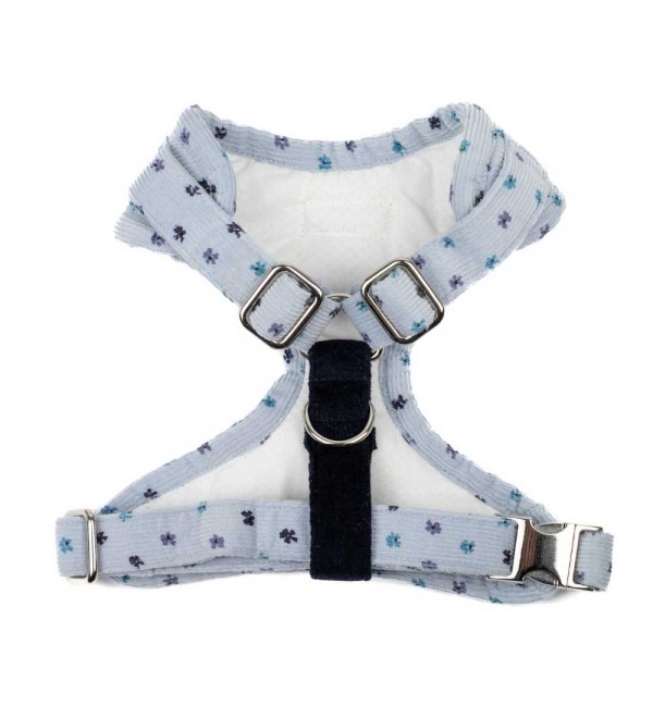 Adjustable Harness Blue Flower Corduroy
