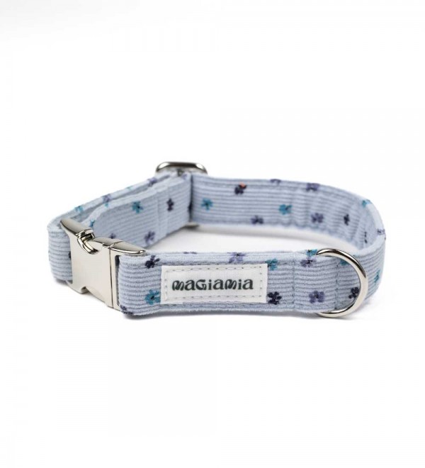 Collar Corduroy Blue Flowers