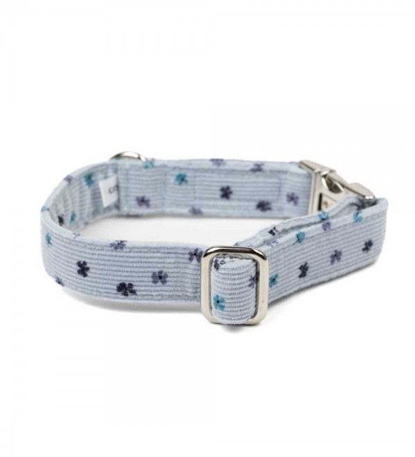 Collar Corduroy Blue Flowers