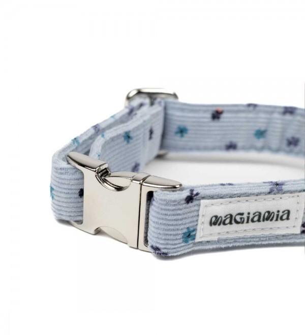 Collar Corduroy Blue Flowers