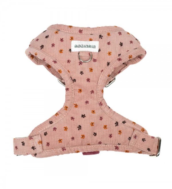 Adjustable Harness Pink Flower Corduroy