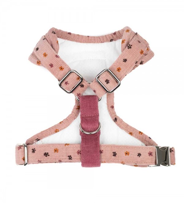Adjustable Harness Pink Flower Corduroy