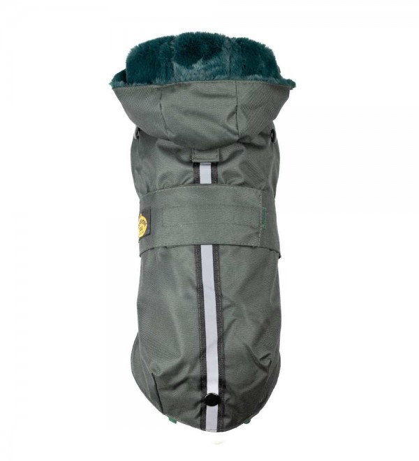 Impermeable para perro con Forro Verde Kaki