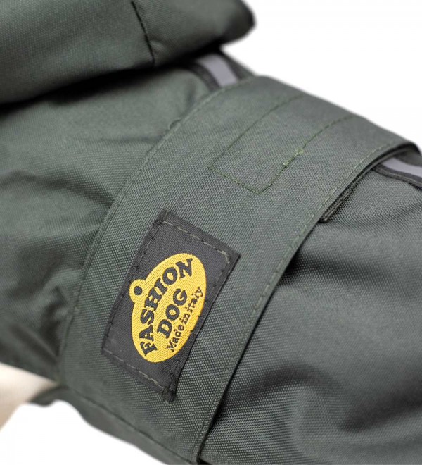 Impermeable para perro con Forro Verde Kaki