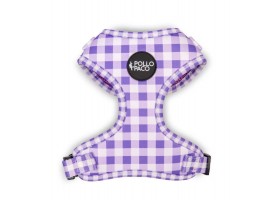 Adjustable Harness for Dogs in Purple Vichy