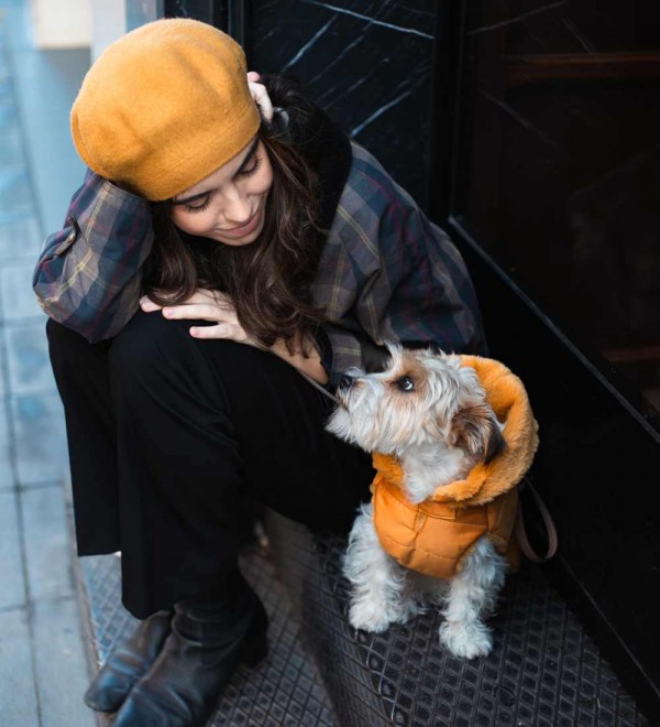 Mustard Feather Dog Coat