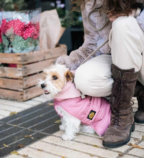 Abrigo para perro Plumas Rosa