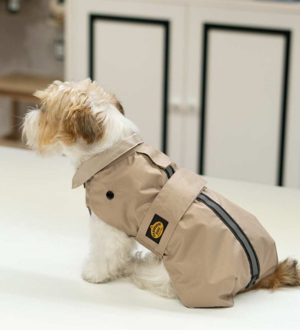 Impermeable para Perro con Forro Beige