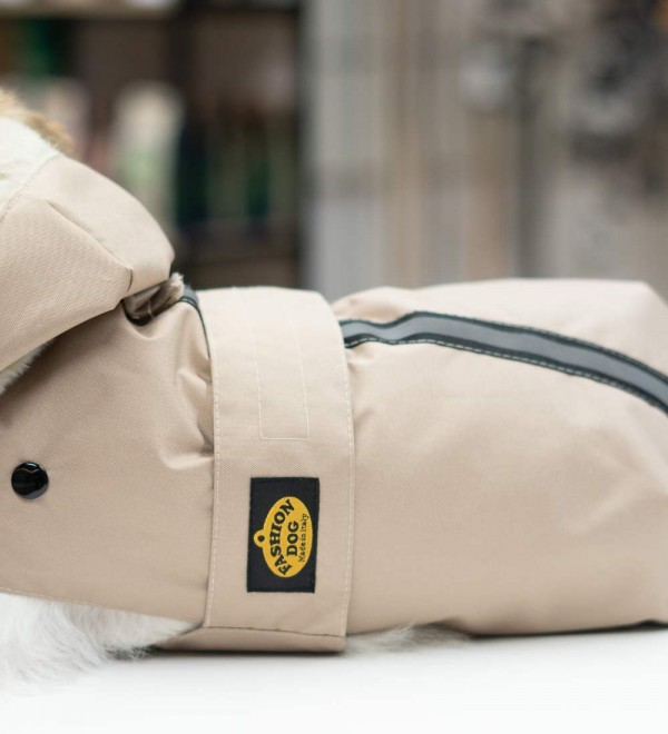 Impermeable para Perro con Forro Beige