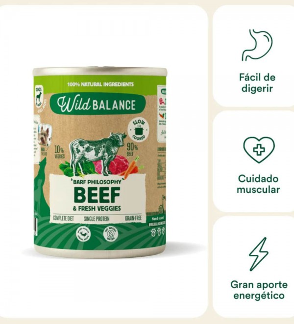 Lata para perros Filosofía BARF - Ternera