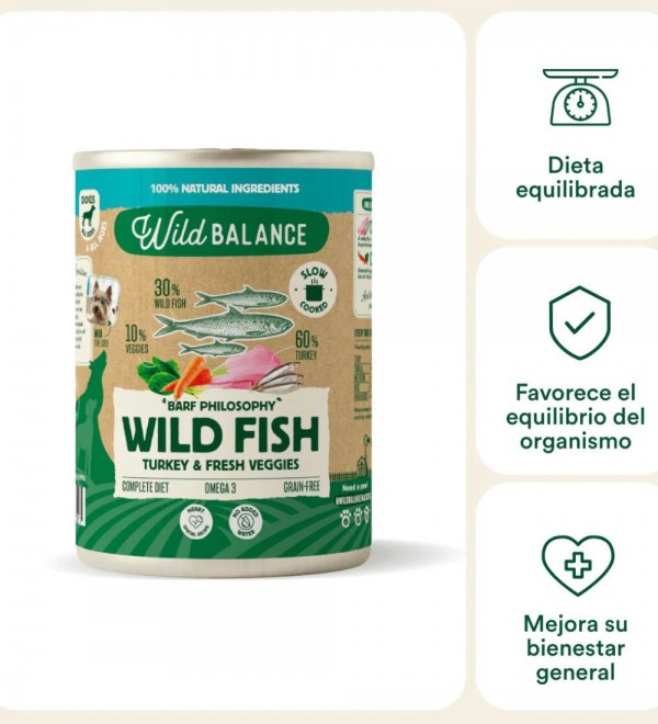 Lata de Pescado y Pavo para perros - Filosofía BARF