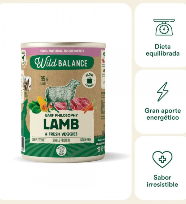 Lata para perros Filosofía BARF - Cordero