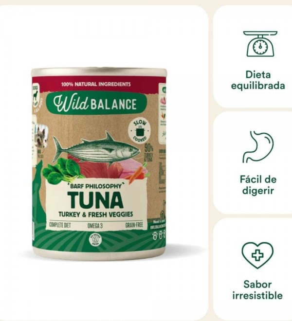 Lata de Atún y Pavo para perros- Filosofía BARF