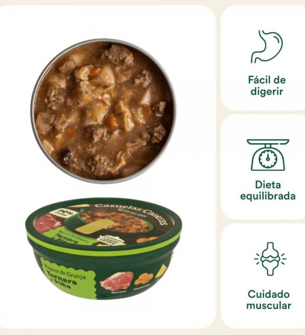 Cazuela Casera de Ternera y Piña para perros 280g