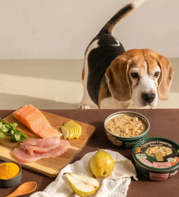 Cazuela Casera de Salmón, Pollo y Pera para perros 280g