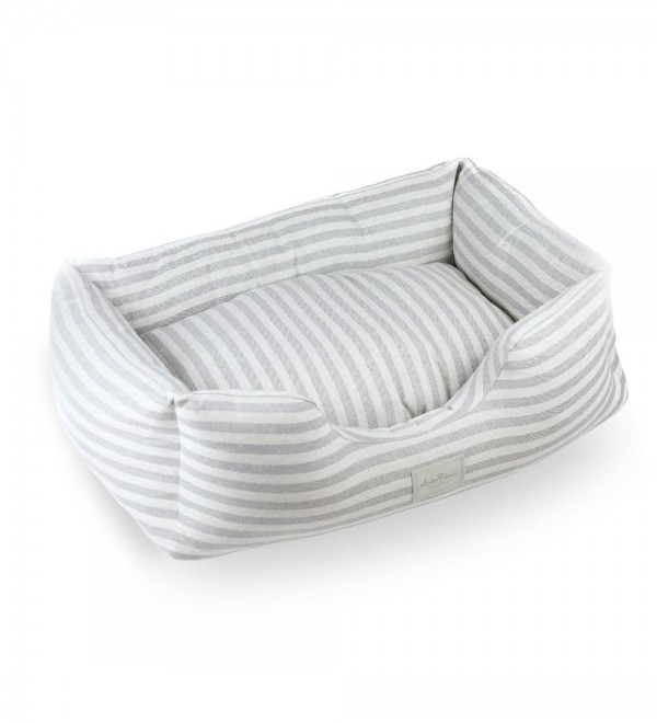 Cama Argo Rayas Blancas y Grises