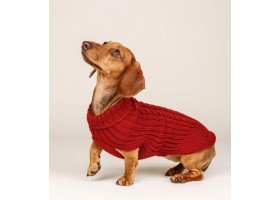 Jersey para perro Trenzado Burdeos