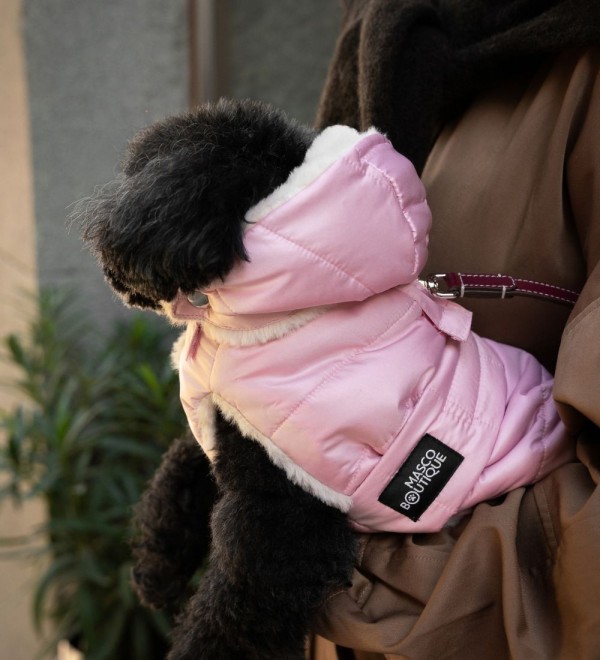 Abrigo para perro Plumas Rosa Bebé