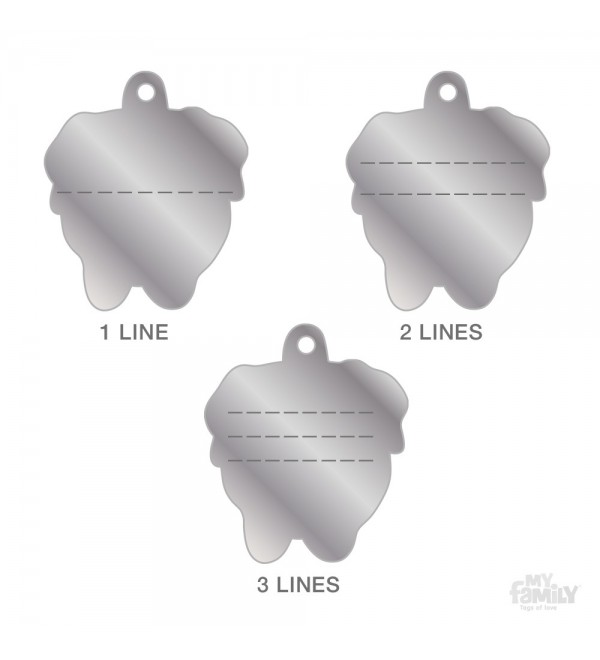 "Chapa Perro Friends Bullmastiff" translates to "Bullmastiff Dog Tag Friends" in English.