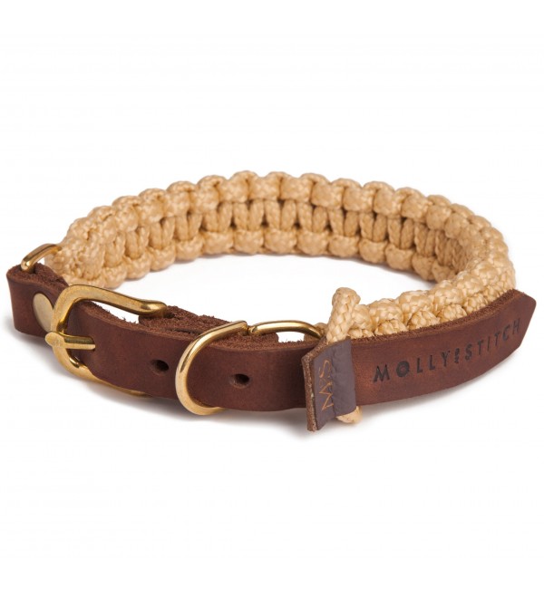 Collar Cuero Perro Touch of Leather Beige