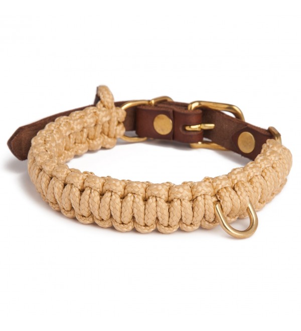 Collar Cuero Perro Touch of Leather Beige