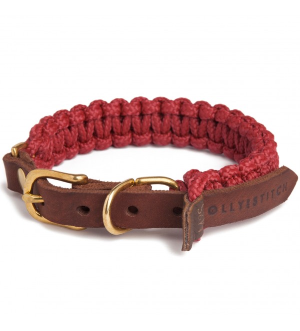 Collar Cuero Perro Touch of Leather Redwine